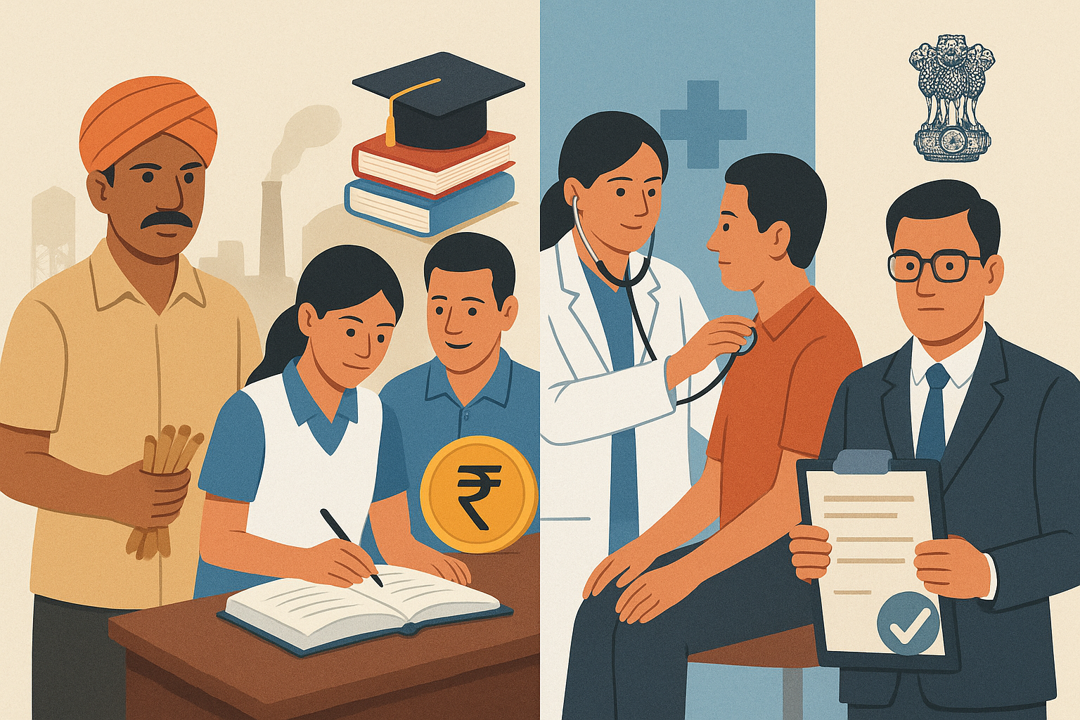 Government officials working